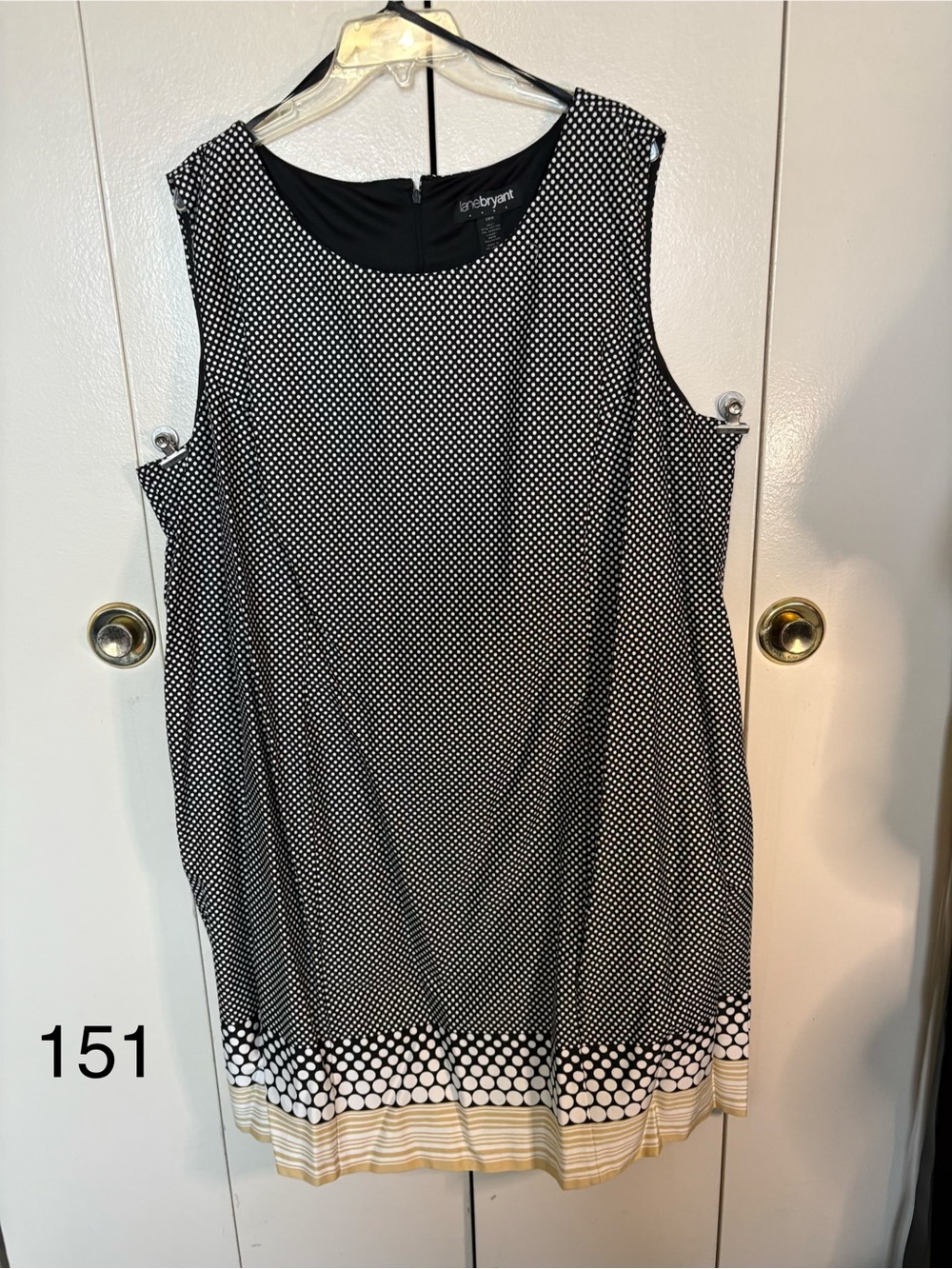 Sleeveless Black & White Polka Dot Shift Top